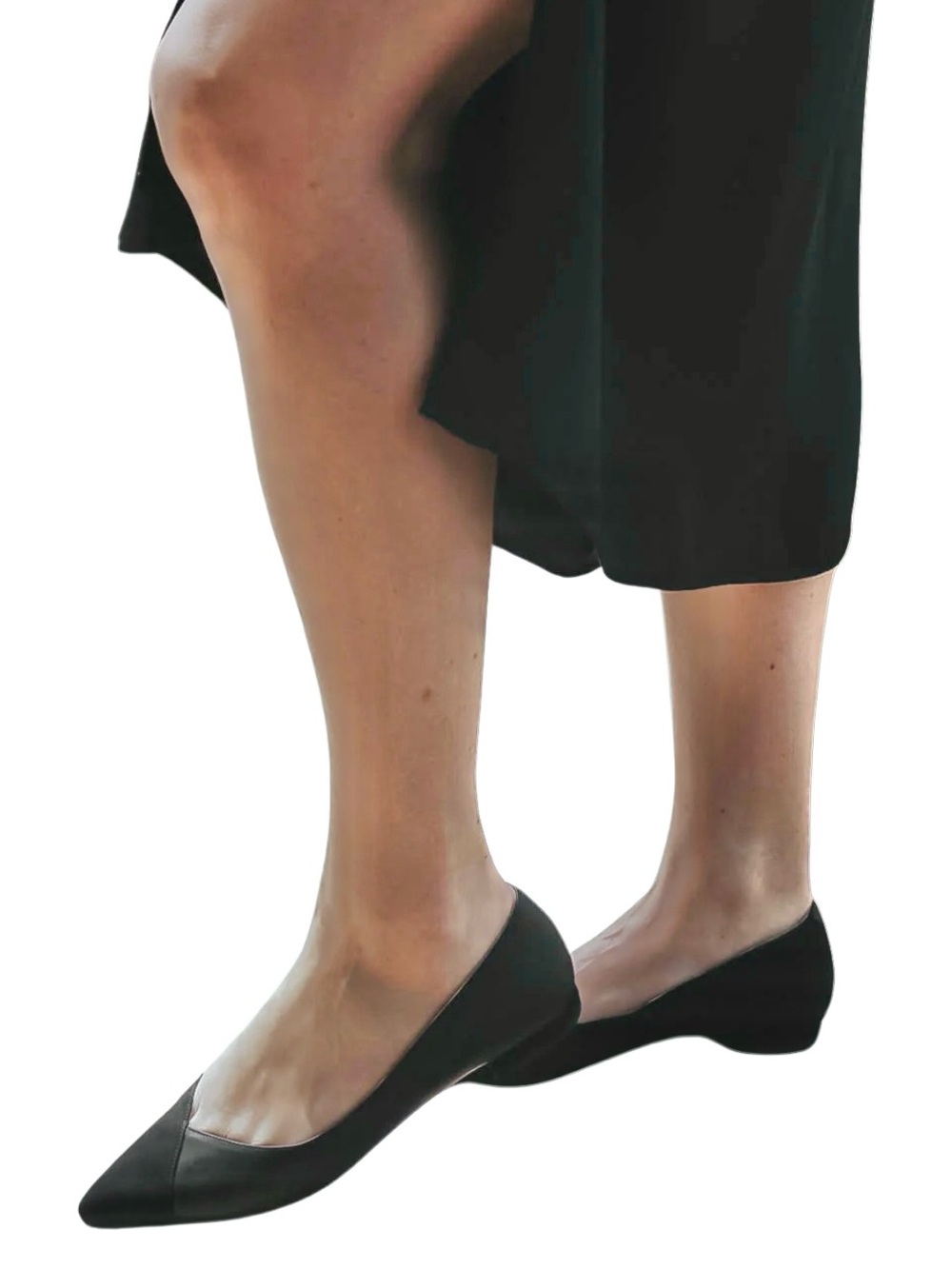 Ally NYC Black Suede / Leather Forever Flat